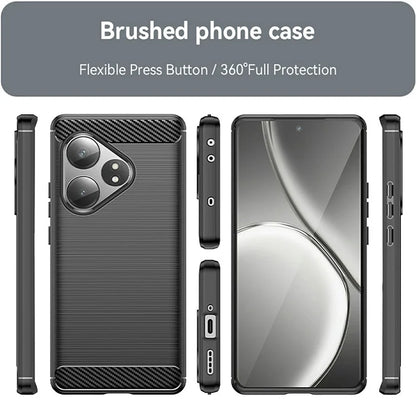 For Realme GT Neo6 5G / GT 6T 5G /  GT 6 5G Case Carbon Fiber Texture TPU Brushed Phone Cover
