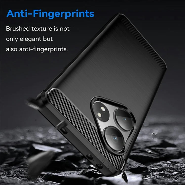 For Realme GT Neo6 5G / GT 6T 5G /  GT 6 5G Case Carbon Fiber Texture TPU Brushed Phone Cover