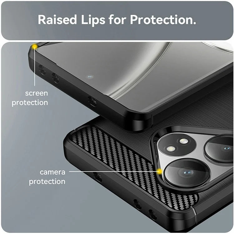 For Realme GT Neo6 5G / GT 6T 5G /  GT 6 5G Case Carbon Fiber Texture TPU Brushed Phone Cover