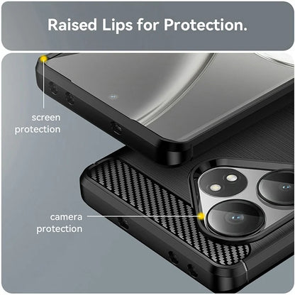For Realme GT Neo6 5G / GT 6T 5G /  GT 6 5G Case Carbon Fiber Texture TPU Brushed Phone Cover
