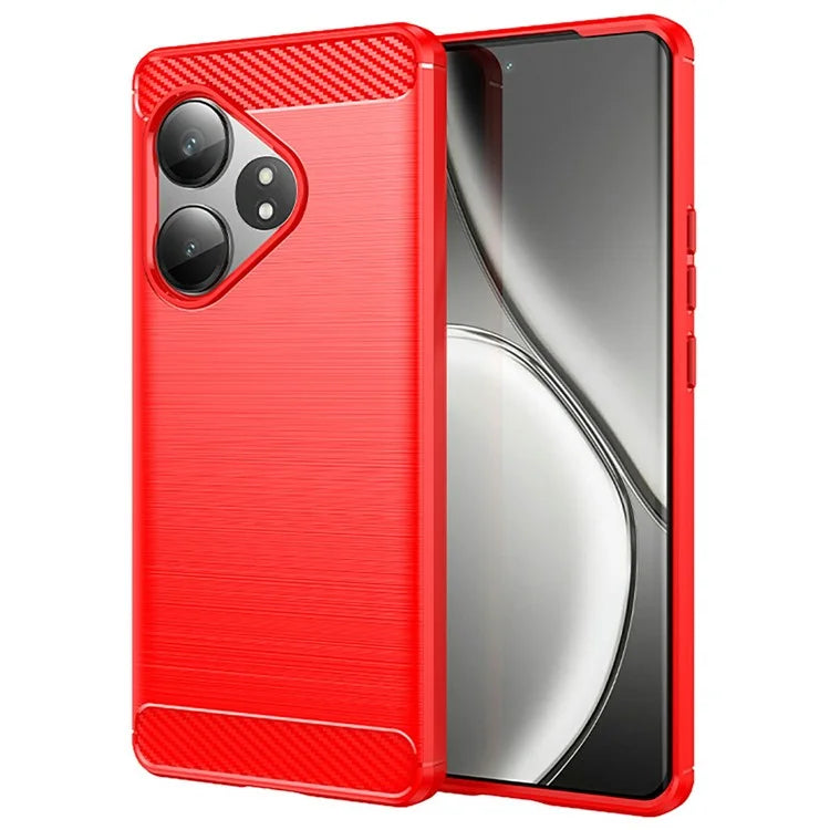 For Realme GT Neo6 5G / GT 6T 5G /  GT 6 5G Case Carbon Fiber Texture TPU Brushed Phone Cover
