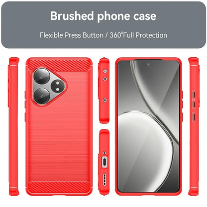 For Realme GT Neo6 5G / GT 6T 5G /  GT 6 5G Case Carbon Fiber Texture TPU Brushed Phone Cover