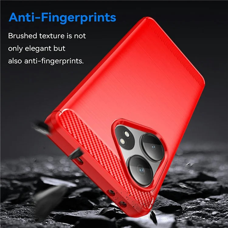 For Realme GT Neo6 5G / GT 6T 5G /  GT 6 5G Case Carbon Fiber Texture TPU Brushed Phone Cover