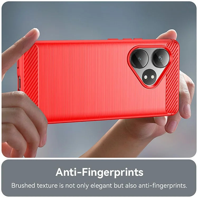 For Realme GT Neo6 5G / GT 6T 5G /  GT 6 5G Case Carbon Fiber Texture TPU Brushed Phone Cover
