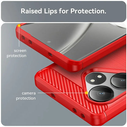 For Realme GT Neo6 5G / GT 6T 5G /  GT 6 5G Case Carbon Fiber Texture TPU Brushed Phone Cover