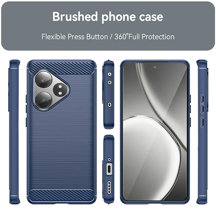 For Realme GT Neo6 5G / GT 6T 5G /  GT 6 5G Case Carbon Fiber Texture TPU Brushed Phone Cover