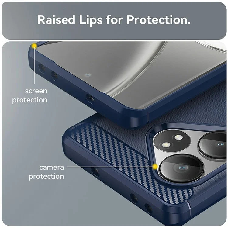 For Realme GT Neo6 5G / GT 6T 5G /  GT 6 5G Case Carbon Fiber Texture TPU Brushed Phone Cover