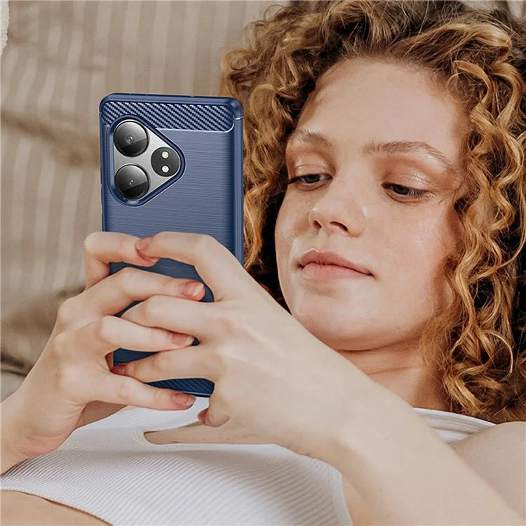 For Realme GT Neo6 5G / GT 6T 5G /  GT 6 5G Case Carbon Fiber Texture TPU Brushed Phone Cover