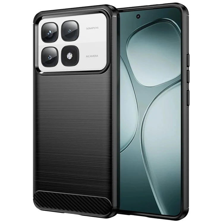 For Xiaomi Redmi K70 Ultra Case Carbon Fiber Texture TPU Brushed Phone Cover