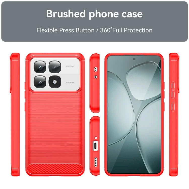 For Xiaomi Redmi K70 Ultra Case Carbon Fiber Texture TPU Brushed Phone Cover