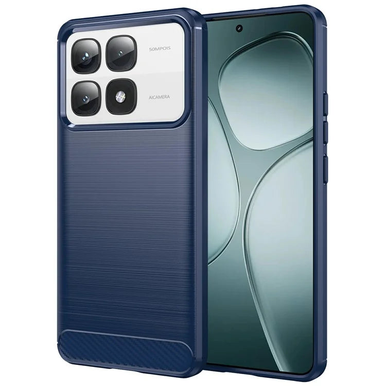 For Xiaomi Redmi K70 Ultra Case Carbon Fiber Texture TPU Brushed Phone Cover