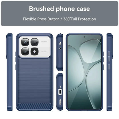 For Xiaomi Redmi K70 Ultra Case Carbon Fiber Texture TPU Brushed Phone Cover