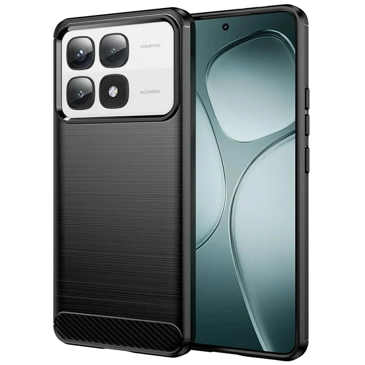 For Xiaomi 14T Pro Case Carbon Fiber Texture TPU Brushed Phone Cover