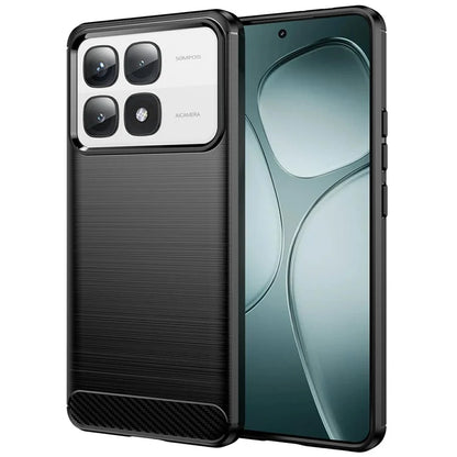 For Xiaomi 14T Pro Case Carbon Fiber Texture TPU Brushed Phone Cover