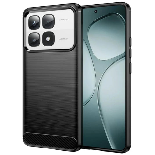 For Xiaomi 14T Pro Case Carbon Fiber Texture TPU Brushed Phone Cover