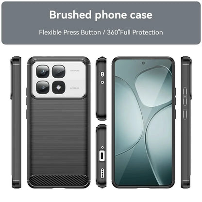 For Xiaomi 14T Pro Case Carbon Fiber Texture TPU Brushed Phone Cover