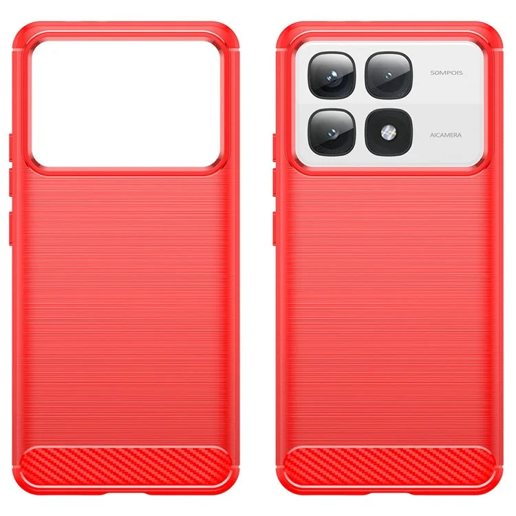 For Xiaomi 14T Pro Case Carbon Fiber Texture TPU Brushed Phone Cover