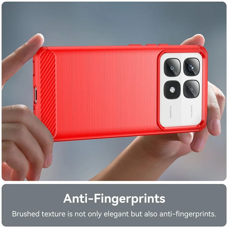 For Xiaomi 14T Pro Case Carbon Fiber Texture TPU Brushed Phone Cover