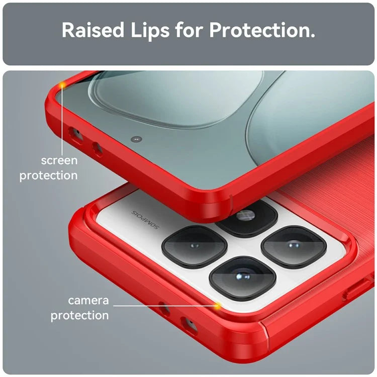 For Xiaomi 14T Pro Case Carbon Fiber Texture TPU Brushed Phone Cover