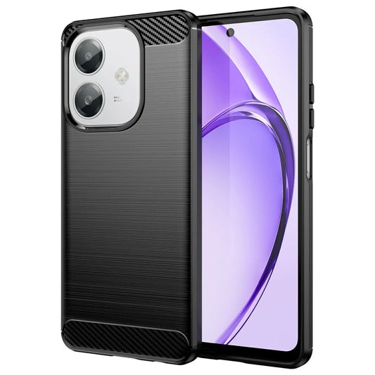 For Oppo A3x 4G Case Carbon Fiber Texture TPU Brushed Phone Cover