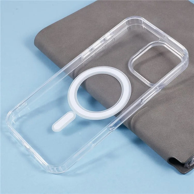 For iPhone 16 Pro Max Clear Case Acrylic+TPU Phone Cover Compatible with MagSafe