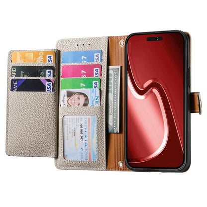 For iPhone 16 Pro Case RFID Blocking Zipper Pocket Leather Wallet Phone Cover