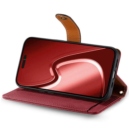 For iPhone 16 Pro Case RFID Blocking Zipper Pocket Leather Wallet Phone Cover