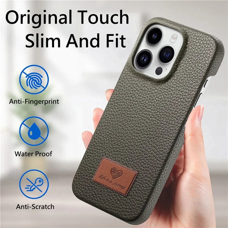 Y5 For iPhone 16 Pro Max Case Litchi Texture Leather+TPU Slim Phone Cover