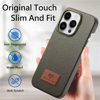 Y5 For iPhone 16 Pro Max Case Litchi Texture Leather+TPU Slim Phone Cover