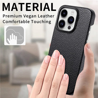 Y5 For iPhone 16 Pro Case Litchi Texture Leather+TPU Slim Phone Cover