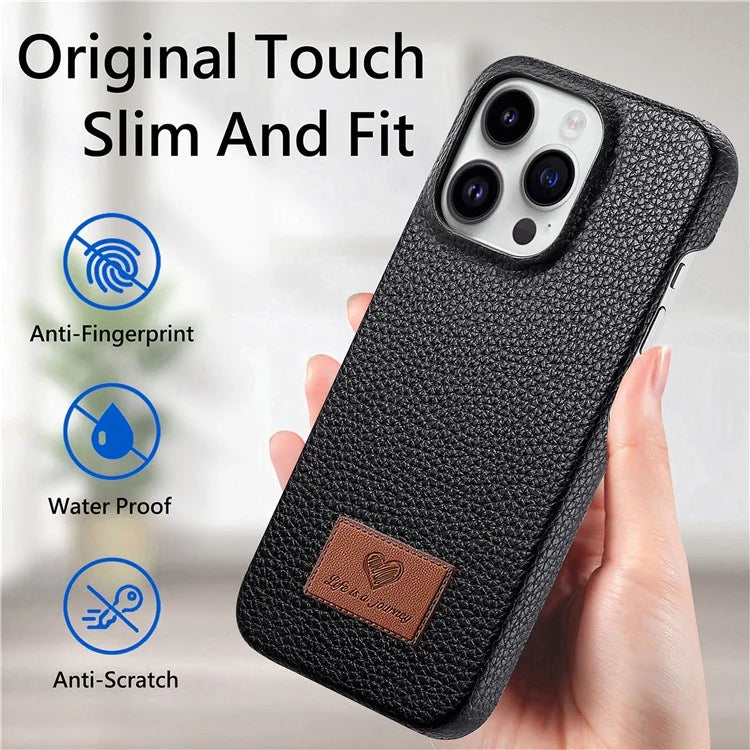 Y5 For iPhone 16 Pro Case Litchi Texture Leather+TPU Slim Phone Cover