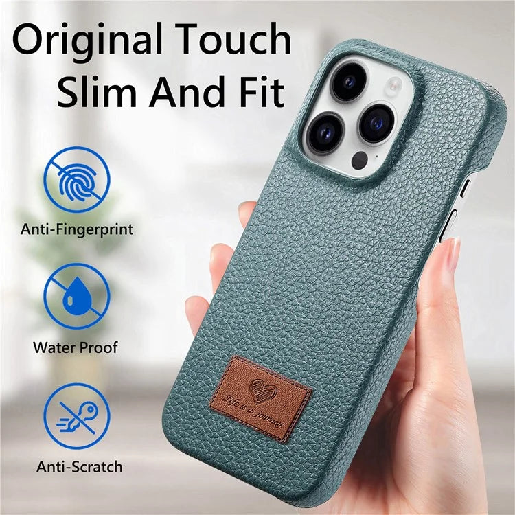 Y5 For iPhone 16 Pro Case Litchi Texture Leather+TPU Slim Phone Cover