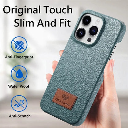 Y5 For iPhone 16 Pro Case Litchi Texture Leather+TPU Slim Phone Cover