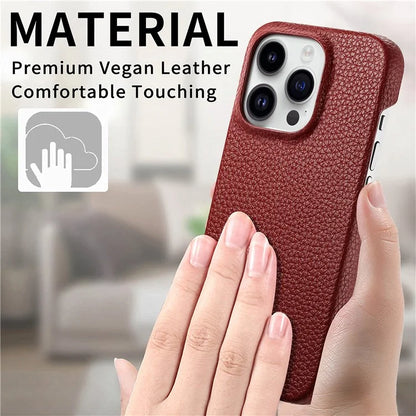Y5 For iPhone 16 Pro Case Litchi Texture Leather+TPU Slim Phone Cover
