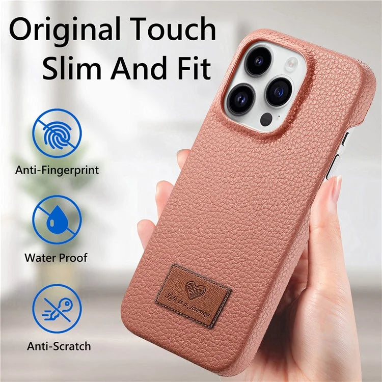 Y5 For iPhone 16 Pro Case Litchi Texture Leather+TPU Slim Phone Cover