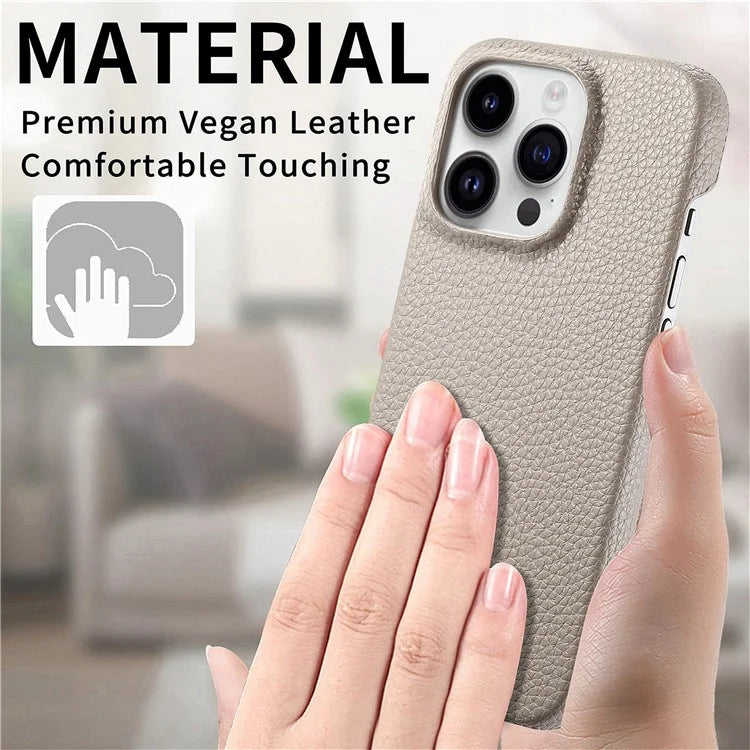 Y5 For iPhone 16 Pro Case Litchi Texture Leather+TPU Slim Phone Cover