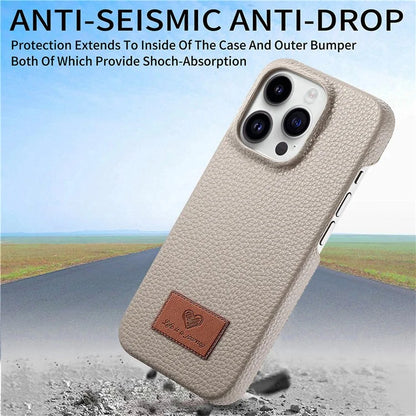 Y5 For iPhone 16 Pro Case Litchi Texture Leather+TPU Slim Phone Cover