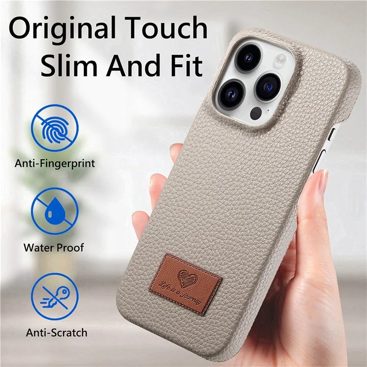 Y5 For iPhone 16 Pro Case Litchi Texture Leather+TPU Slim Phone Cover