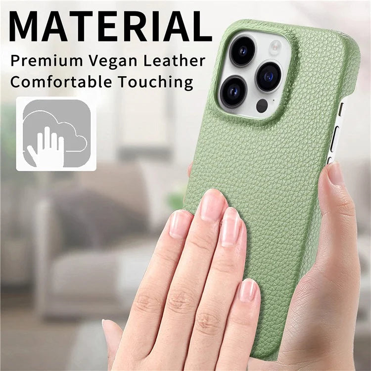 Y5 For iPhone 16 Pro Case Litchi Texture Leather+TPU Slim Phone Cover