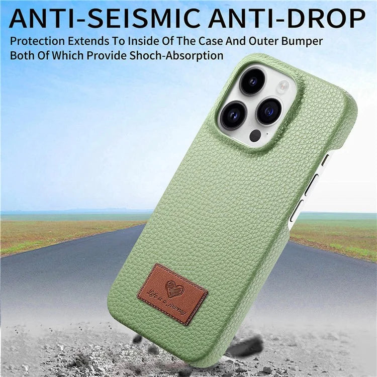 Y5 For iPhone 16 Pro Case Litchi Texture Leather+TPU Slim Phone Cover