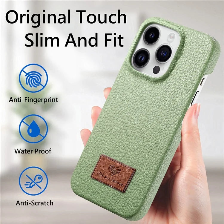 Y5 For iPhone 16 Pro Case Litchi Texture Leather+TPU Slim Phone Cover