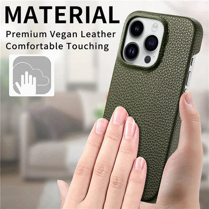 Y5 For iPhone 16 Pro Case Litchi Texture Leather+TPU Slim Phone Cover