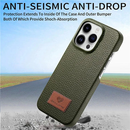 Y5 For iPhone 16 Pro Case Litchi Texture Leather+TPU Slim Phone Cover
