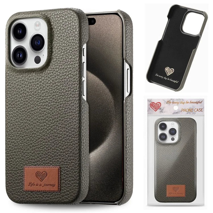 Y5 For iPhone 16 Pro Case Litchi Texture Leather+TPU Slim Phone Cover
