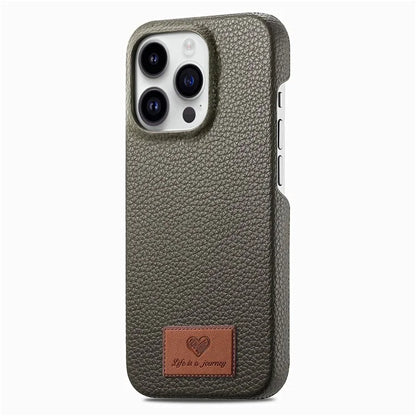 Y5 For iPhone 16 Pro Case Litchi Texture Leather+TPU Slim Phone Cover