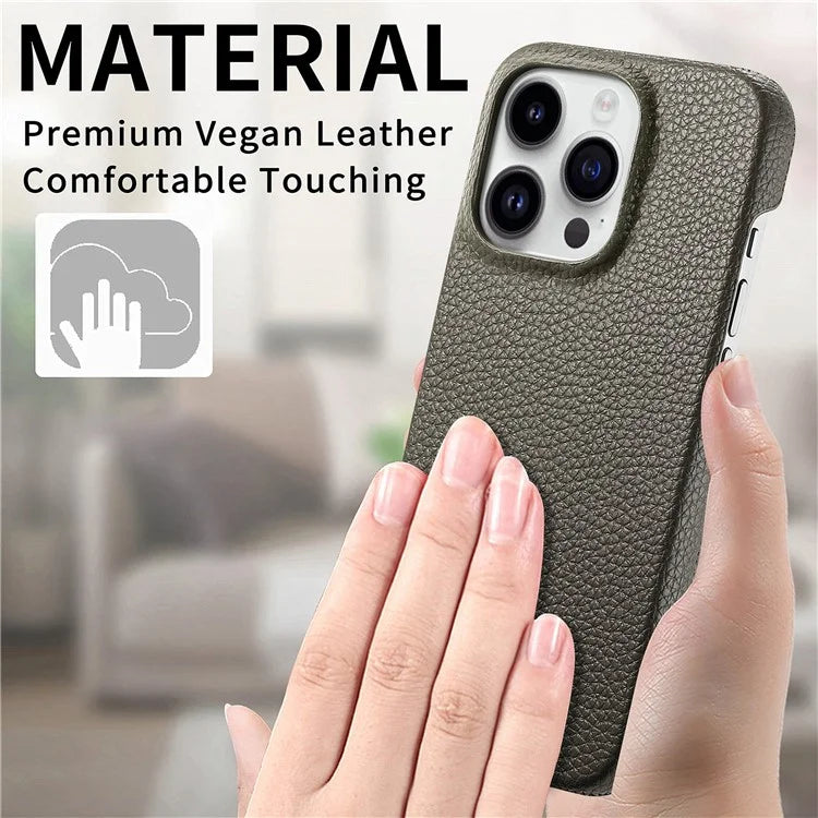 Y5 For iPhone 16 Pro Case Litchi Texture Leather+TPU Slim Phone Cover