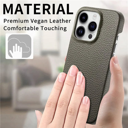 Y5 For iPhone 16 Pro Case Litchi Texture Leather+TPU Slim Phone Cover