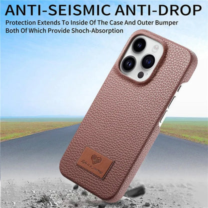 Y5 For iPhone 16 Pro Case Litchi Texture Leather+TPU Slim Phone Cover