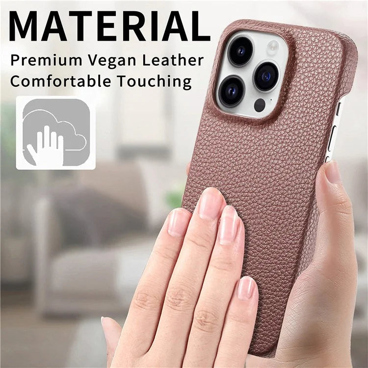 Y5 For iPhone 16 Pro Case Litchi Texture Leather+TPU Slim Phone Cover