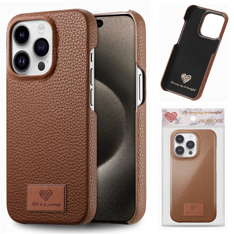 Y5 For iPhone 16 Pro Case Litchi Texture Leather+TPU Slim Phone Cover
